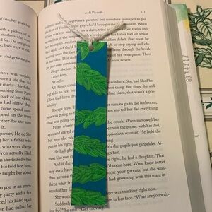 Boho Leafy Hand Painted Bookmark